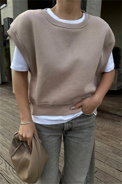 Damen Oversized Sweatshirt Breite Ärmel Hoch Bund Norvielle