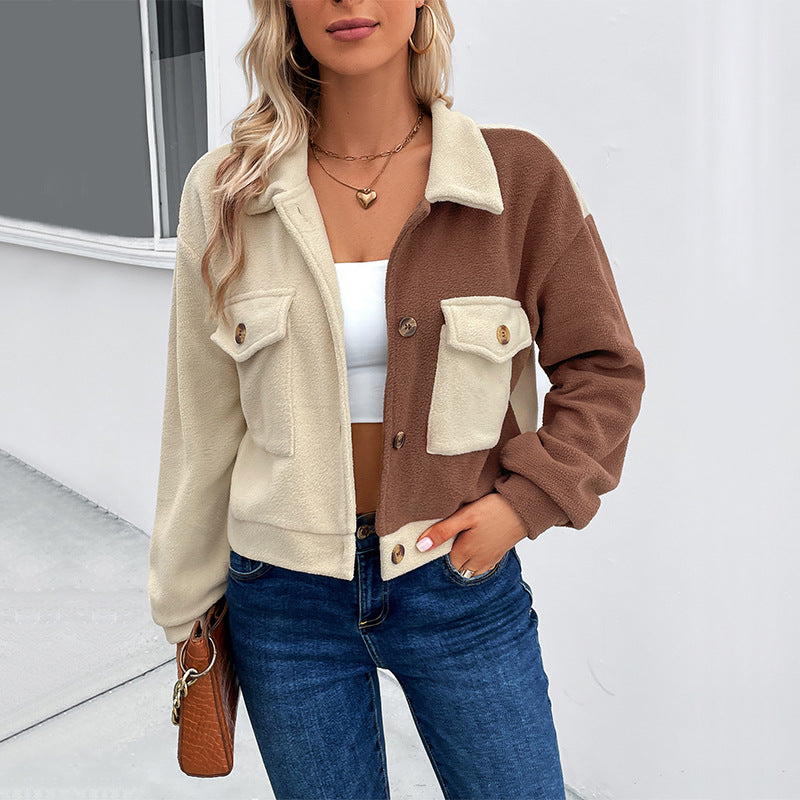 Damen Fleecejacke Mit Taschen Modischer Schnitt Schwarz - Norvielle