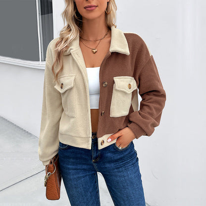 Damen Fleecejacke Mit Taschen Modischer Schnitt Schwarz - Norvielle