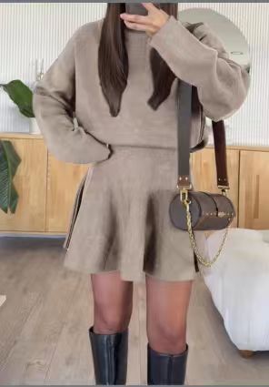 Damen Strickkleid mit Kapuze Norvielle