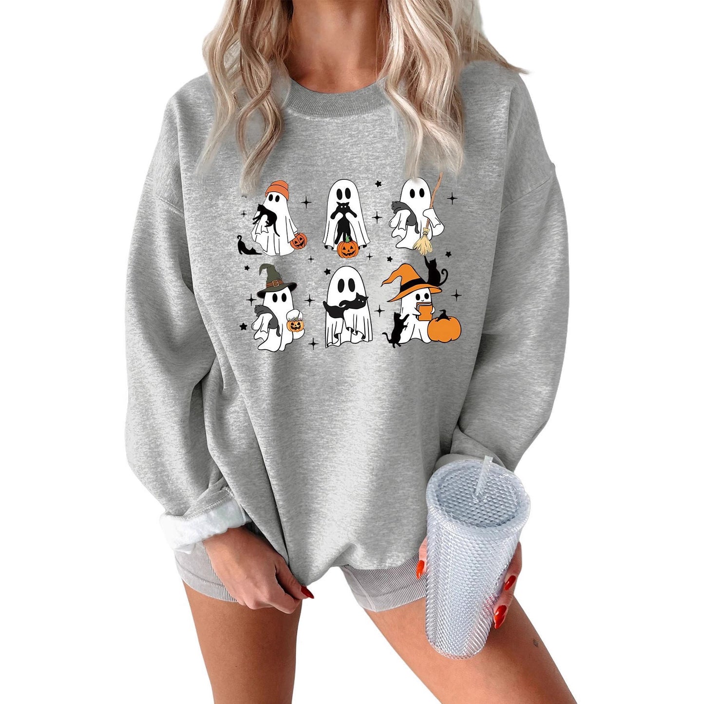 Damen Sweatshirt Grusel Motiv Norvielle