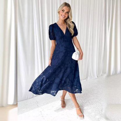 Damen Maxikleid mit Volantärmeln Floralmuster