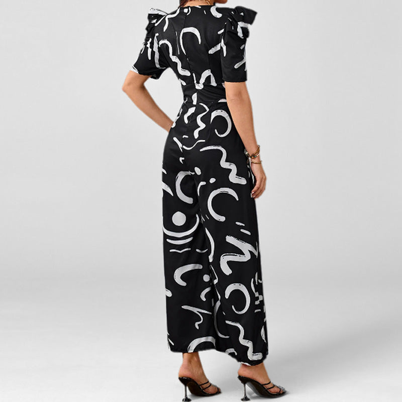 Damen Jumpsuit Elegantes Grafikmuster Norvielle