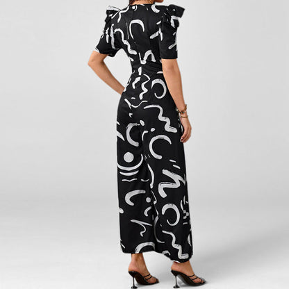 Damen Jumpsuit Elegantes Grafikmuster Norvielle