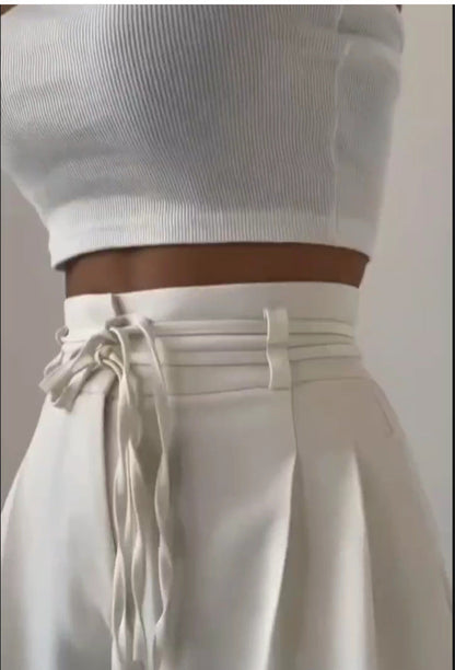 Damen Bundfaltenhose Elastischer Taillenbund Norvielle