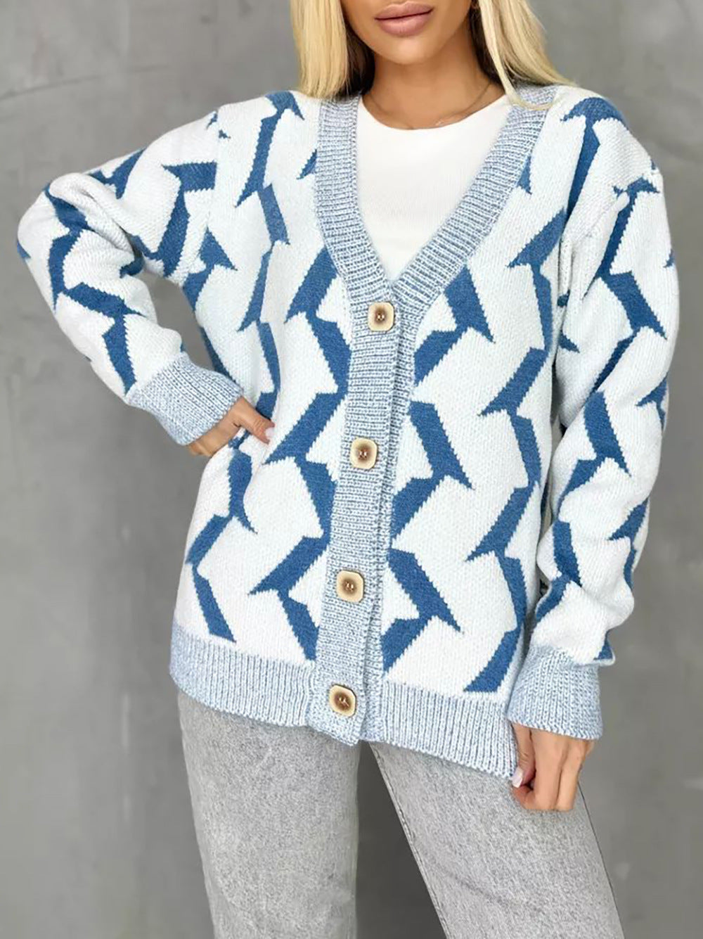 Damen Strickjacke Blitzenmuster Norvielle