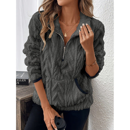 Damen Fleecepullover Norvielle Weich Grau
