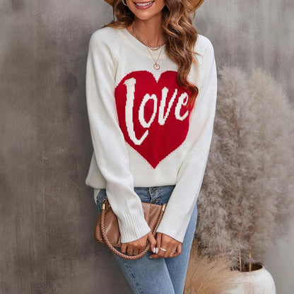 Damen Strickpullover Herz-Design - Norvielle