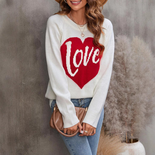 Damen Strickpullover Herz-Design - Norvielle