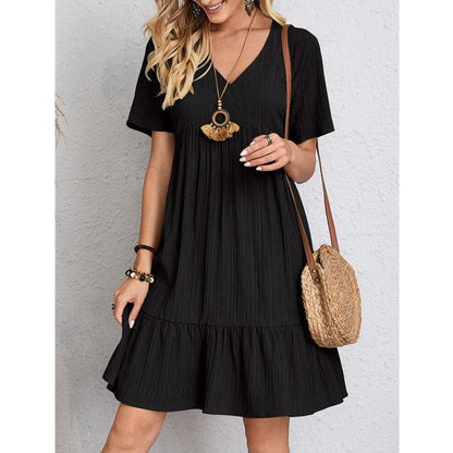 Damen Viskose-Kleid mit Raffungen Weit Norvielle
