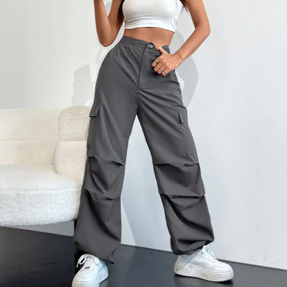 Damen Cargo-Hose Hochbund Seitentaschen Norvielle