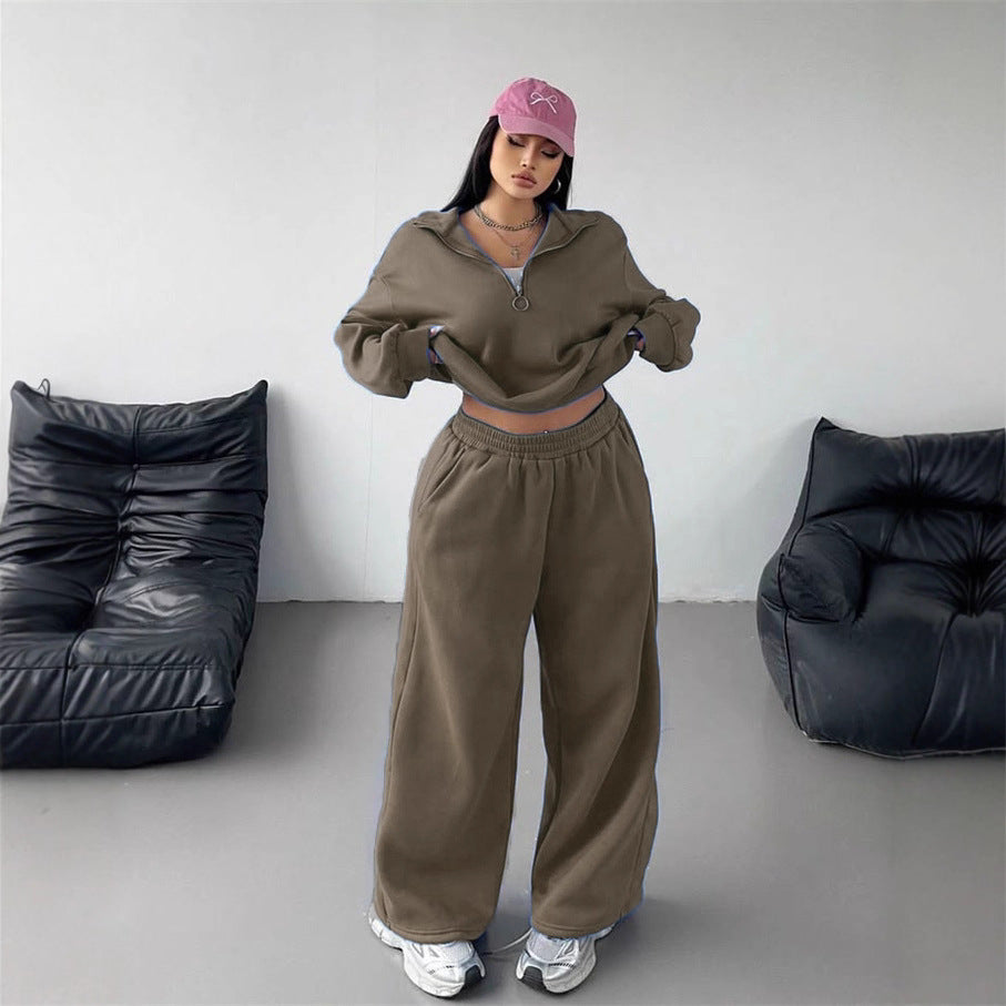 Damen Sportliches Hoodie und Sweathosen Set Baumwolle