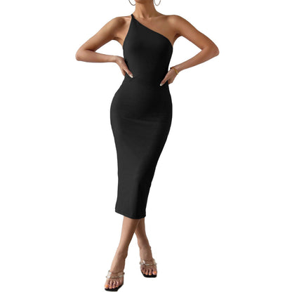Damen Midikleid Asymmetrisch Figurbetont Norvielle
