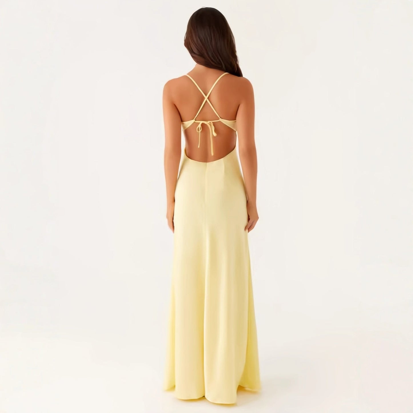 Damen Abendkleid Spaghettiträger Elegant Schlitz Norvielle