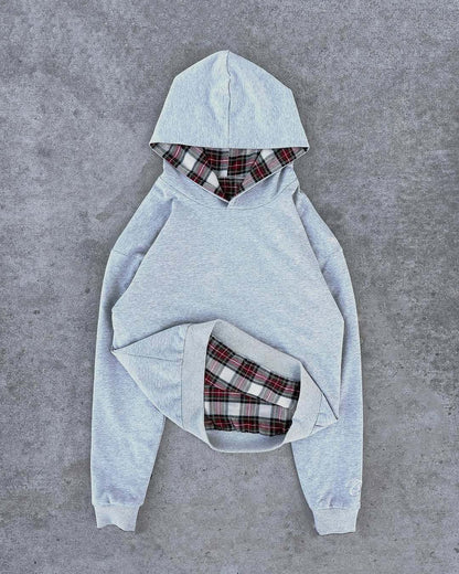 Damen Kapuzenpullover Karomuster Bequem
