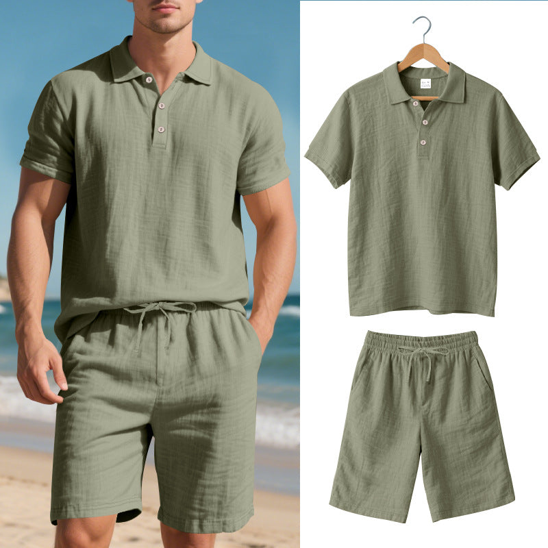 Norvielle Damen Kurzärmliges Poloshirt und Shorts Strandanzug