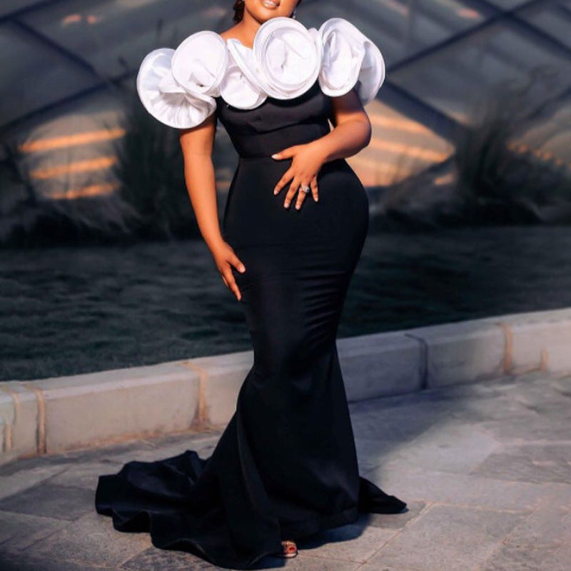 Damen Abendkleid Voluminöses Oberteil Figurbetonter Rock Norvielle - Norvielle