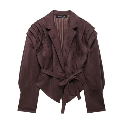 Damen Blazerjacke Tailliert Strukturierte Schultern Norvielle