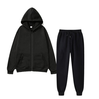 Damen Kapuzenpullover Set Bequem Reißverschluss