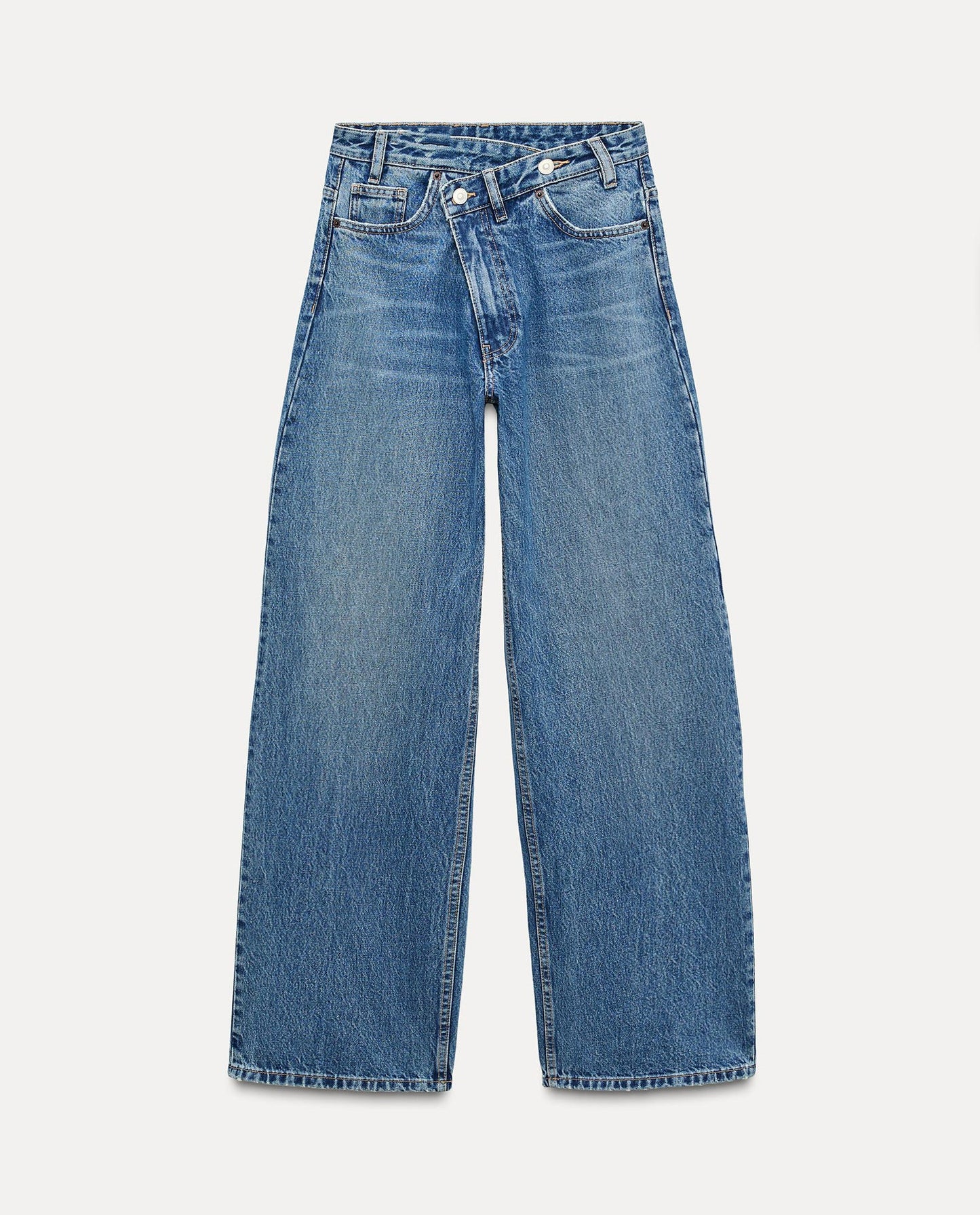 Weite Damenjeans High-Waist-Schnitt Modern