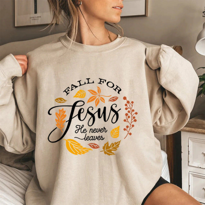 Damen Sweatshirt Weiches Innenfutter Herbstmotiv Norvielle