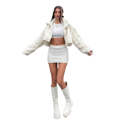 Damen Teddy-Fleecejacke Kurz Norvielle