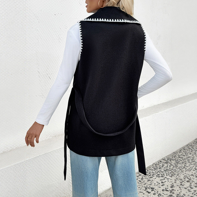Damen Wickeljacke mit Reverskragen und Bindegürtel Norvielle