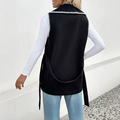Damen Wickeljacke mit Reverskragen und Bindegürtel Norvielle