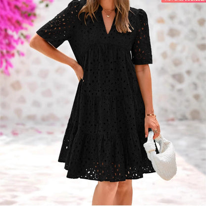 Damen Sommerkleid Luftiges Lochmuster Norvielle