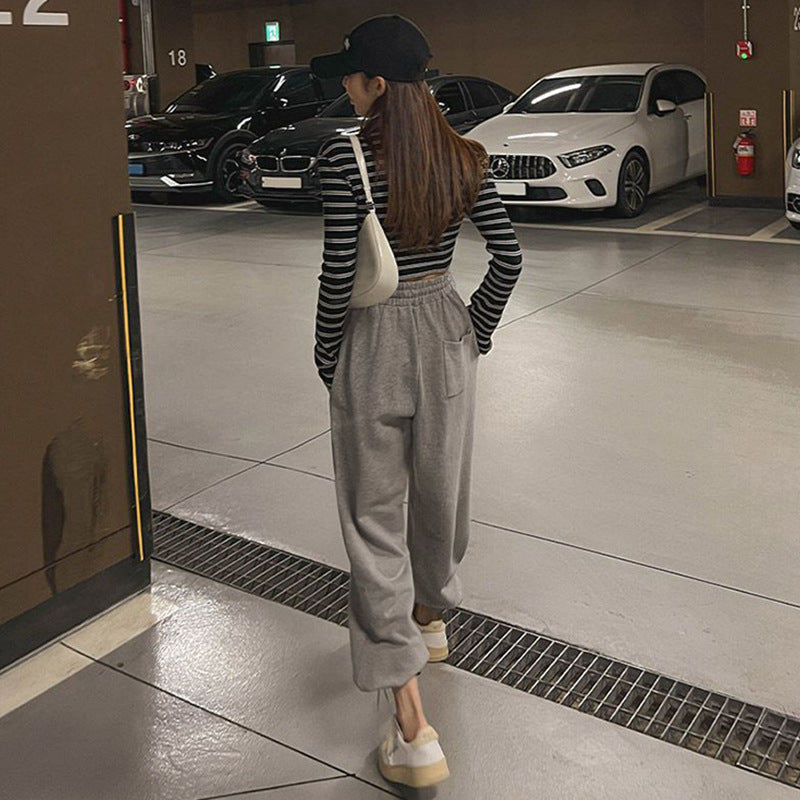 Damen Sweatpants Weit Elastischer Bund Norvielle