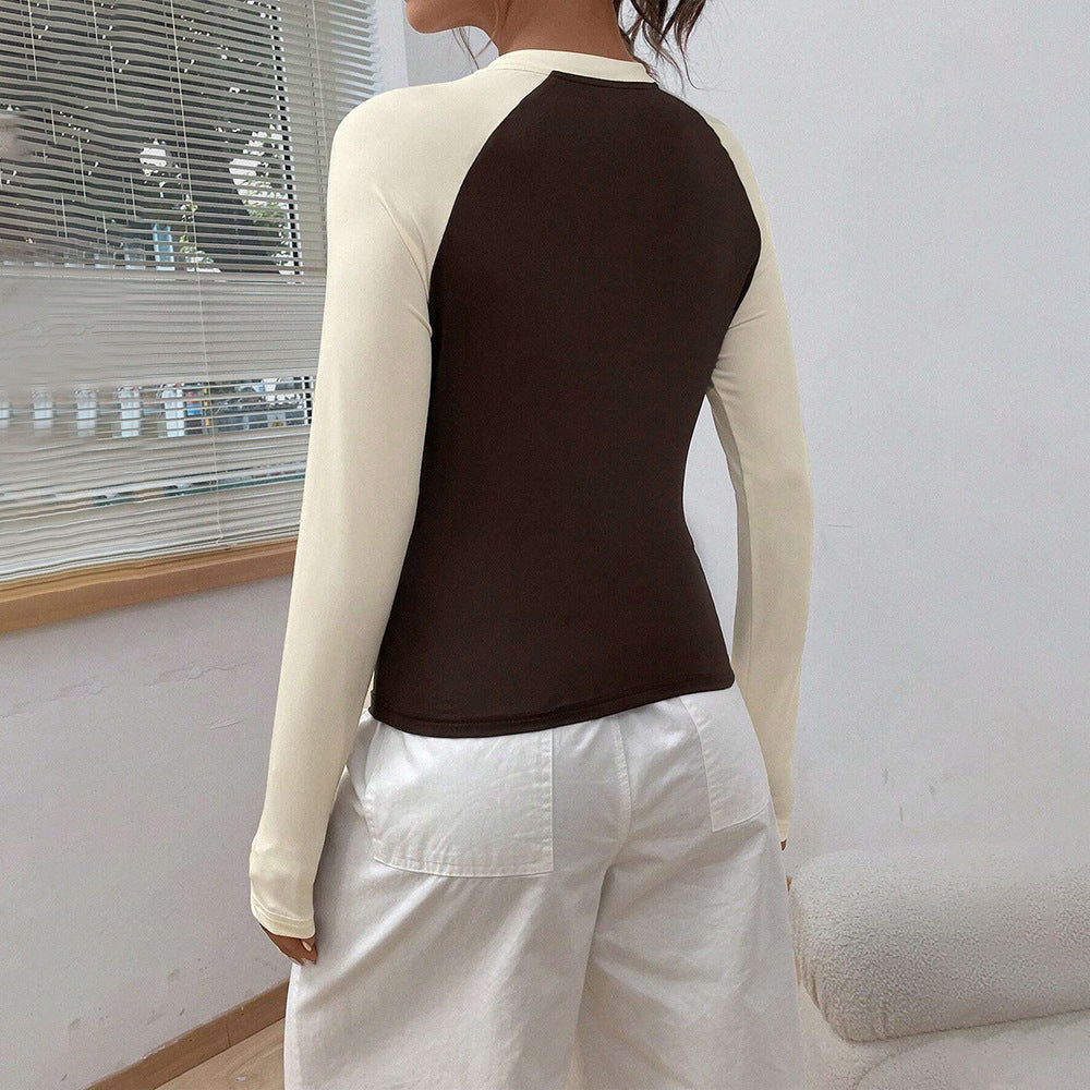 Damen Langarmshirt Raglan-Design Figurpassend
