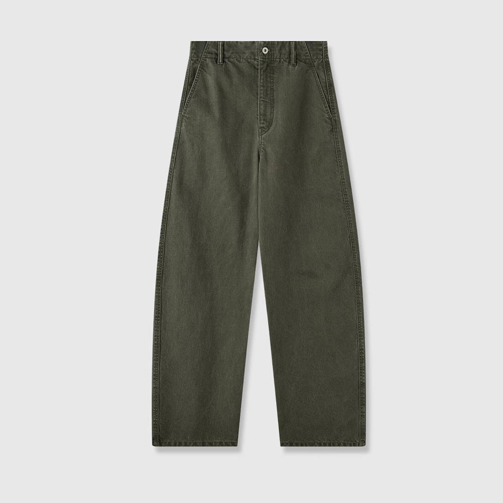 Damenweite Denim-Hose Hochbund Komfortschnitt