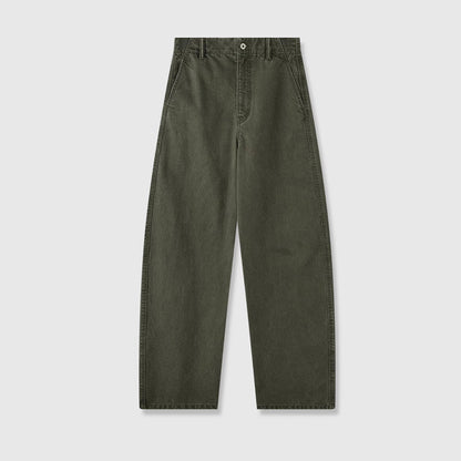 Damenweite Denim-Hose Hochbund Komfortschnitt