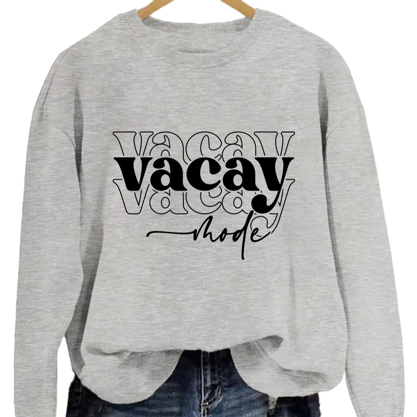 Damen Sweatshirt Lässiger Schriftzug Entspannte Passform Norvielle