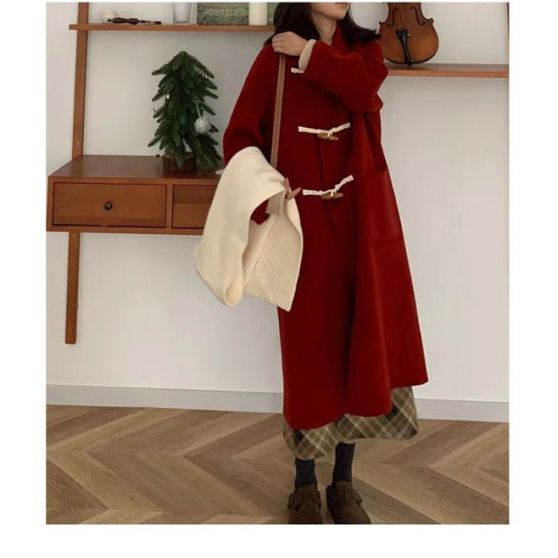 Damen Dufflecoat Praktische Taschen Dekorative Holzknebel Norvielle