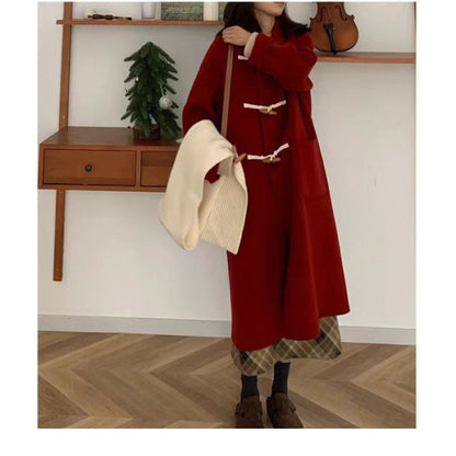 Damen Dufflecoat Praktische Taschen Dekorative Holzknebel Norvielle