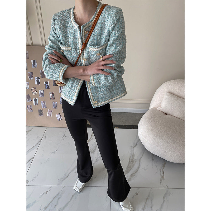 Damen Bouclé-Jacke Schmuckknöpfe Norvielle