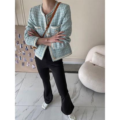 Damen Bouclé-Jacke Schmuckknöpfe Norvielle