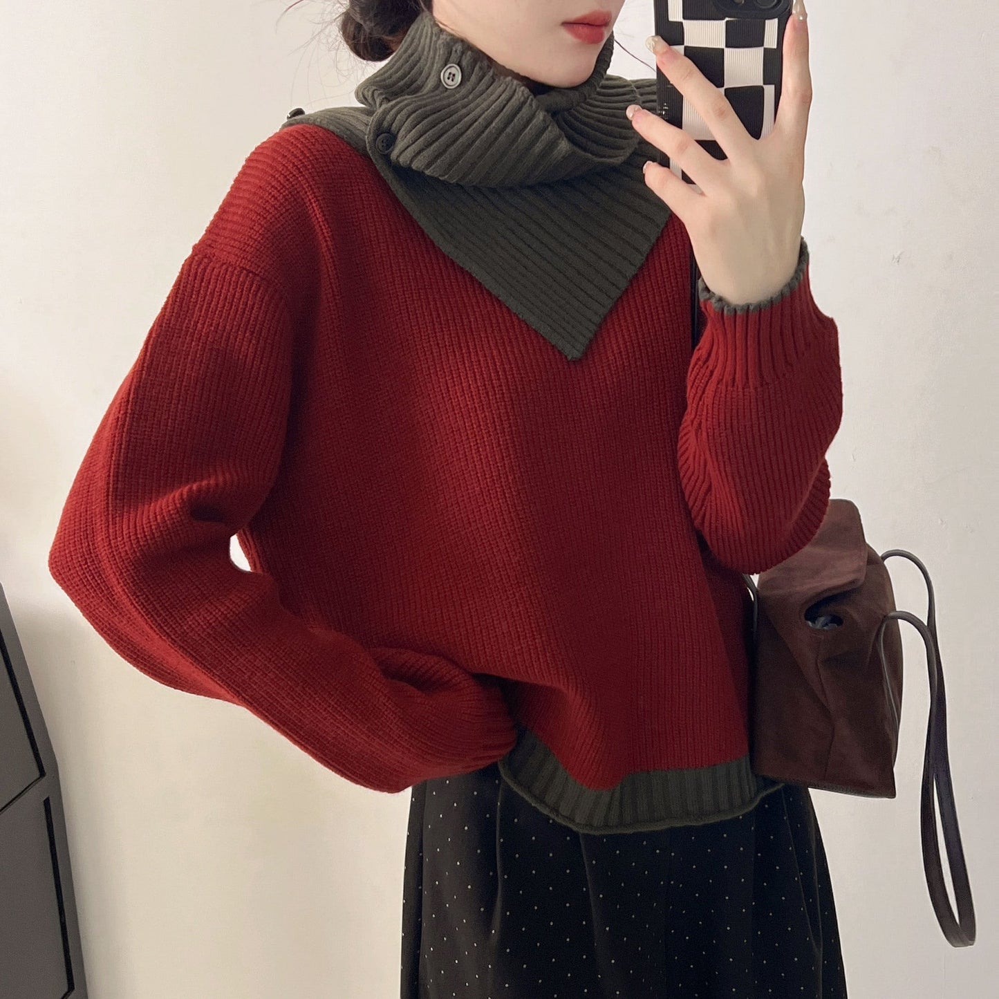 Damen Strickpullover Mit Kragen Und Knöpfen Norvielle - Norvielle