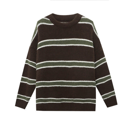Damen Strickpullover Gestreift Locker Norvielle