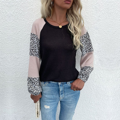 Damen Oberteil Tierdruck Puffärmel Elegantes Design Norvielle