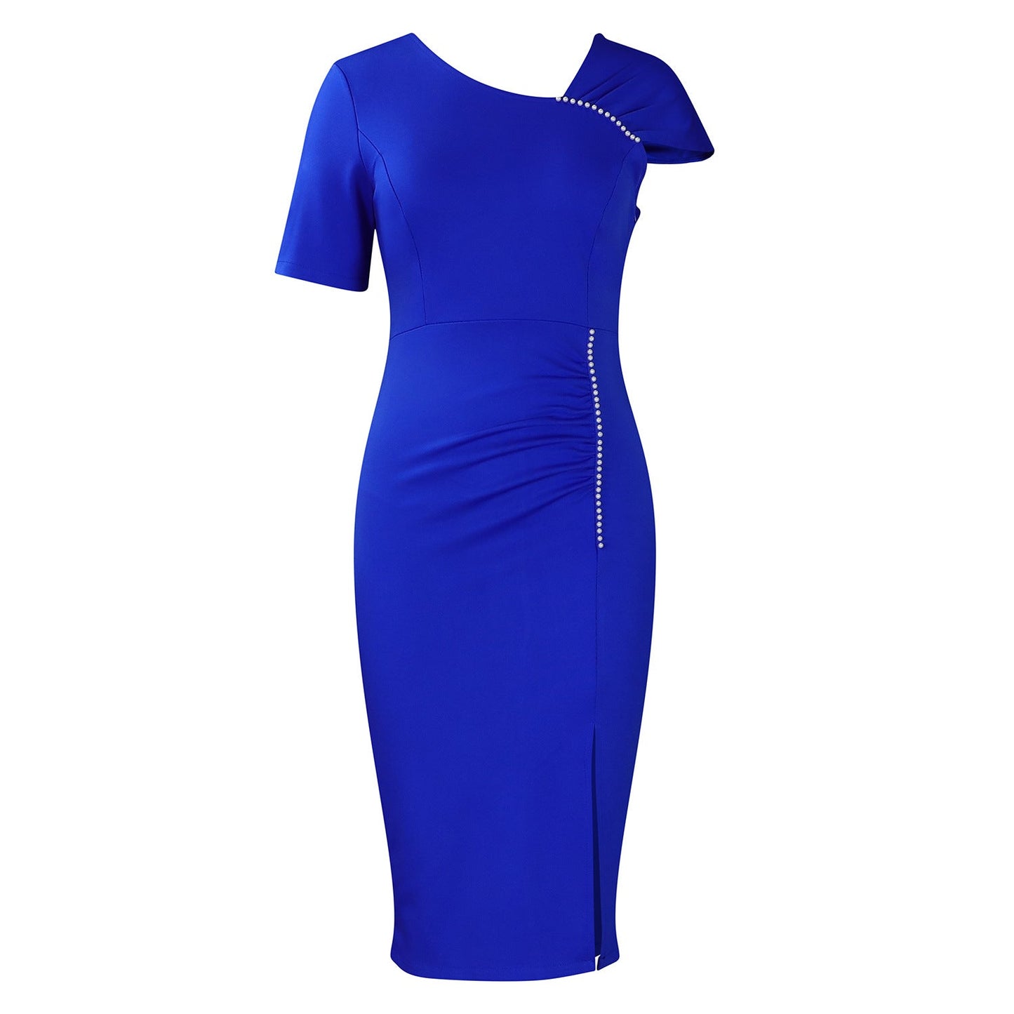 Damen Kleid Asymmetrisch Pailletten Elegantes Abendkleid
