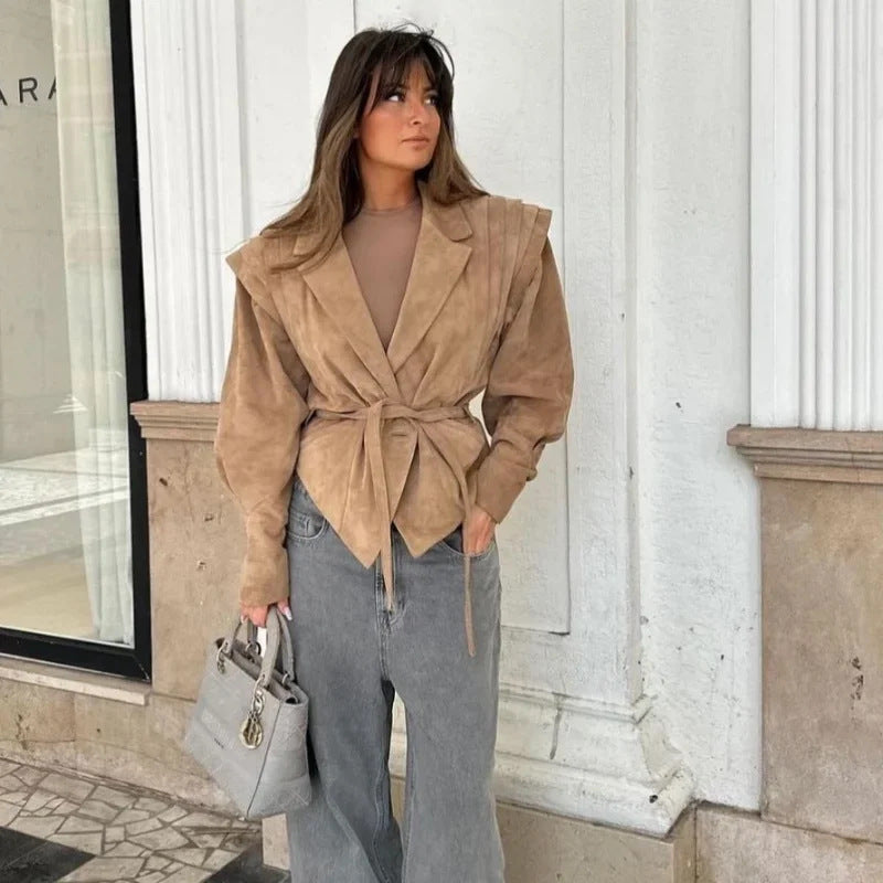 Damen Wildlederblazer Tailliert