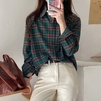 Damen Flanellhemd mit Button-Down-Kragen Weich Norvielle
