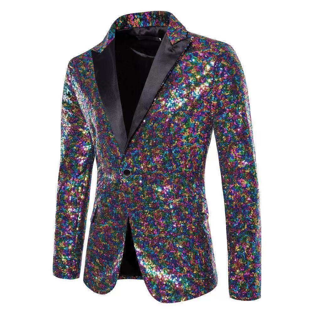 Herren Blazer Pailletten Elegant Dekorativ