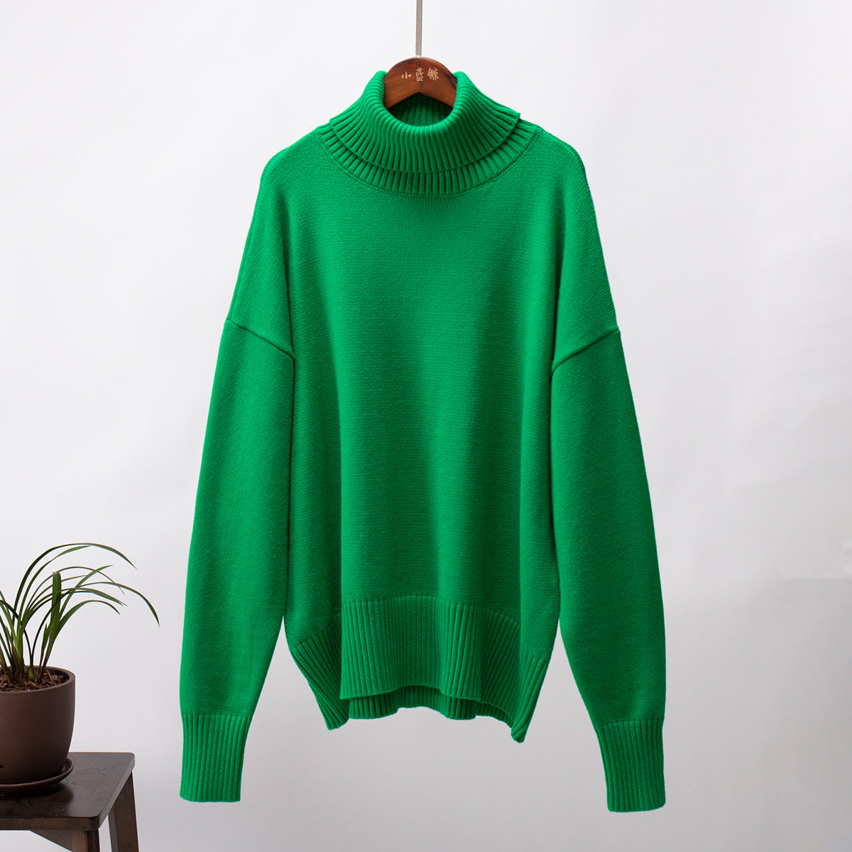 Damen Strickpullover Lässig Warm Gerippter Saum