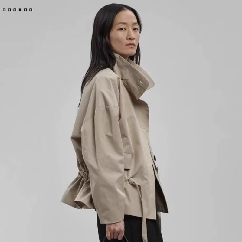 Damen Übergangsjacke mit Gürtel und Stehkragen Norvielle