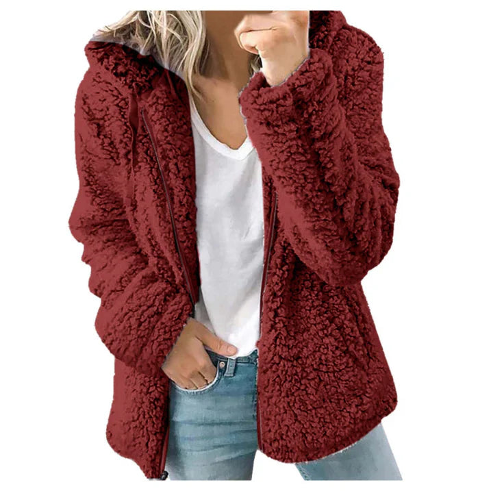 Damen Teddy Mantel Warm
