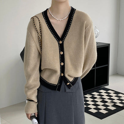 Damen Strickjacke Mit Kontrastdetails Norvielle - Norvielle