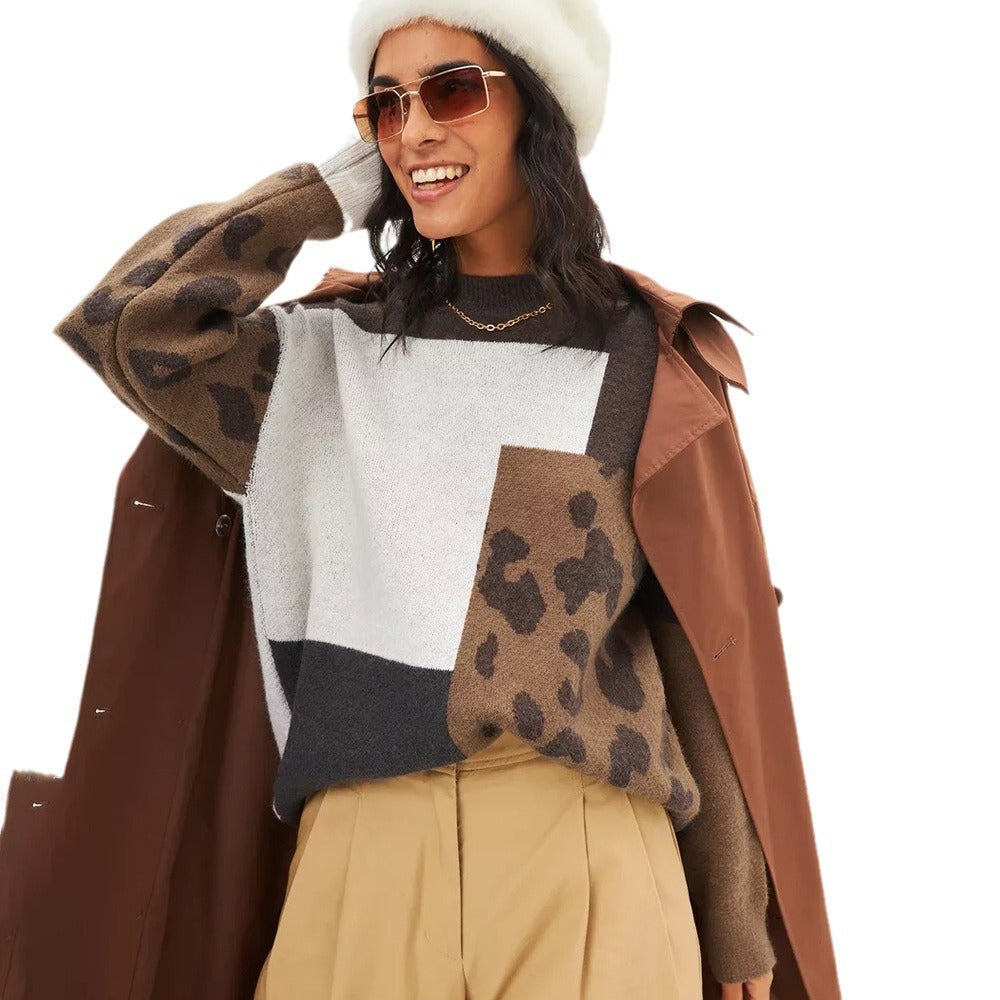 Damen Pullover Kreativer Mustermix Komfortschnitt